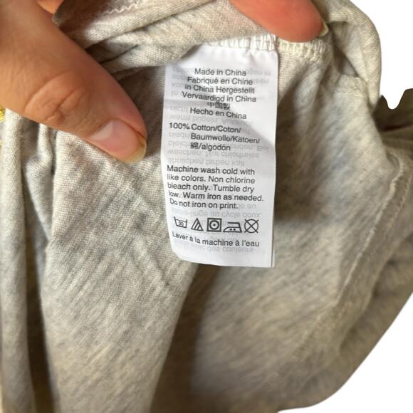 J.Crew T Shirt Womens Medium Alive & Well Print Heathered Gray Crew Neck Shiny - Picture 8 of 8